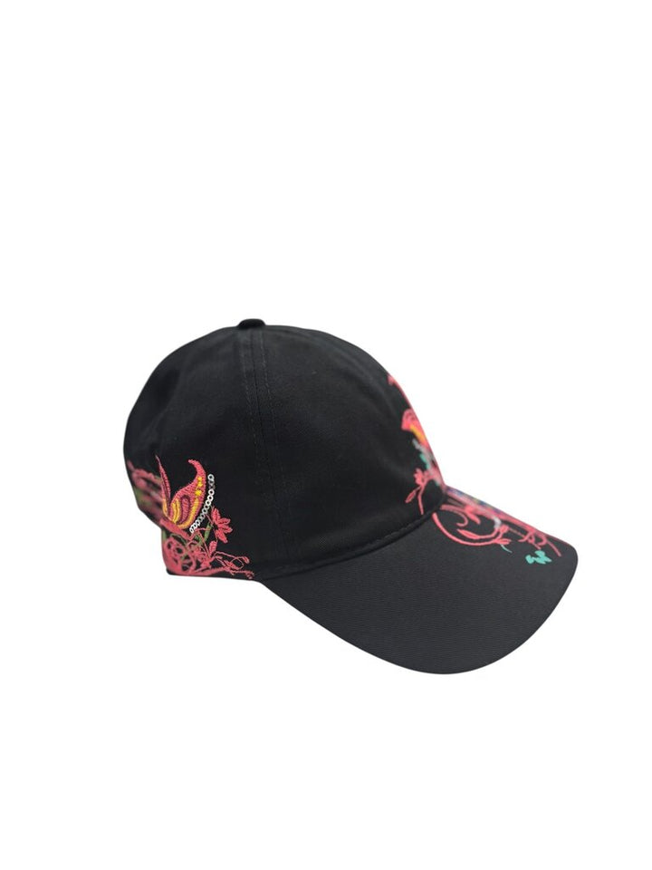 Flower and Butterfly Black Baseball Cap