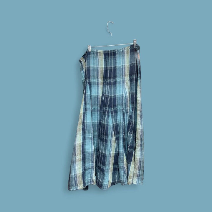 Tapanea (14) Blue Plaid Skirt