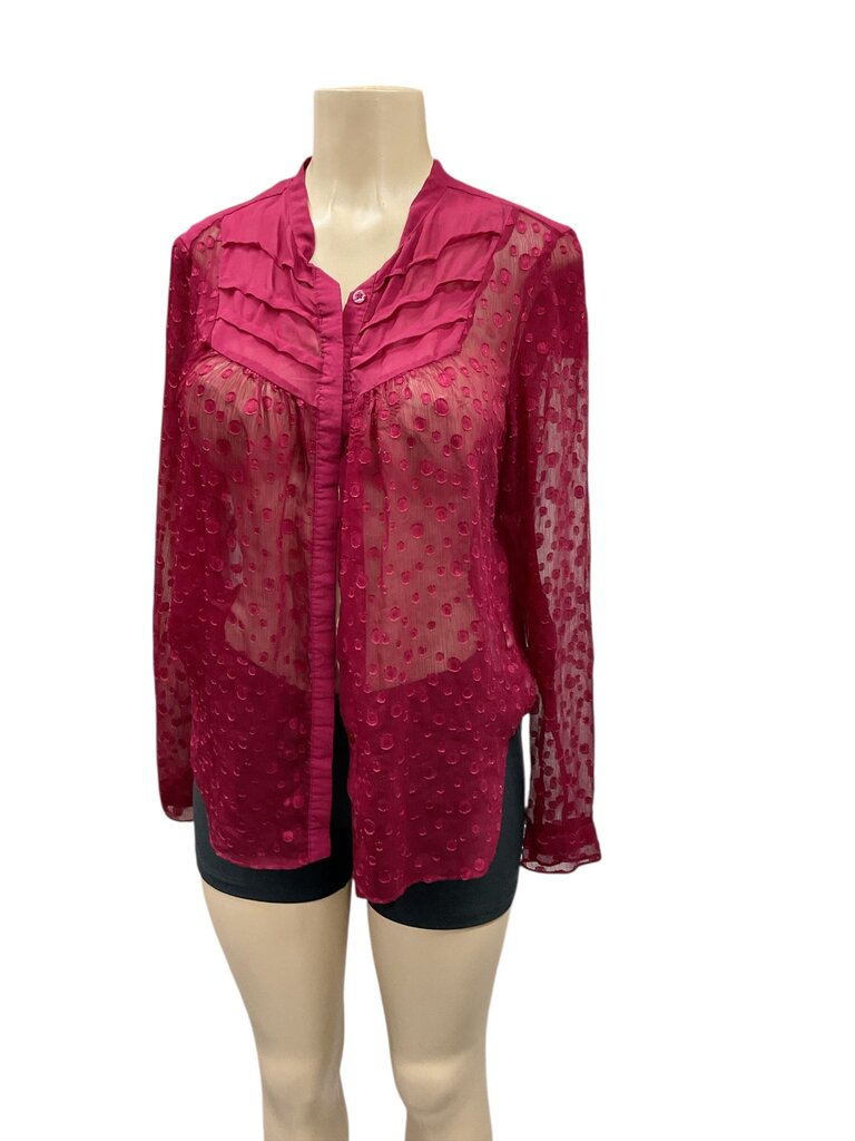 BCBG black satin L/S blouse