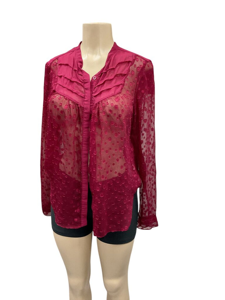 BCBG black satin L/S blouse