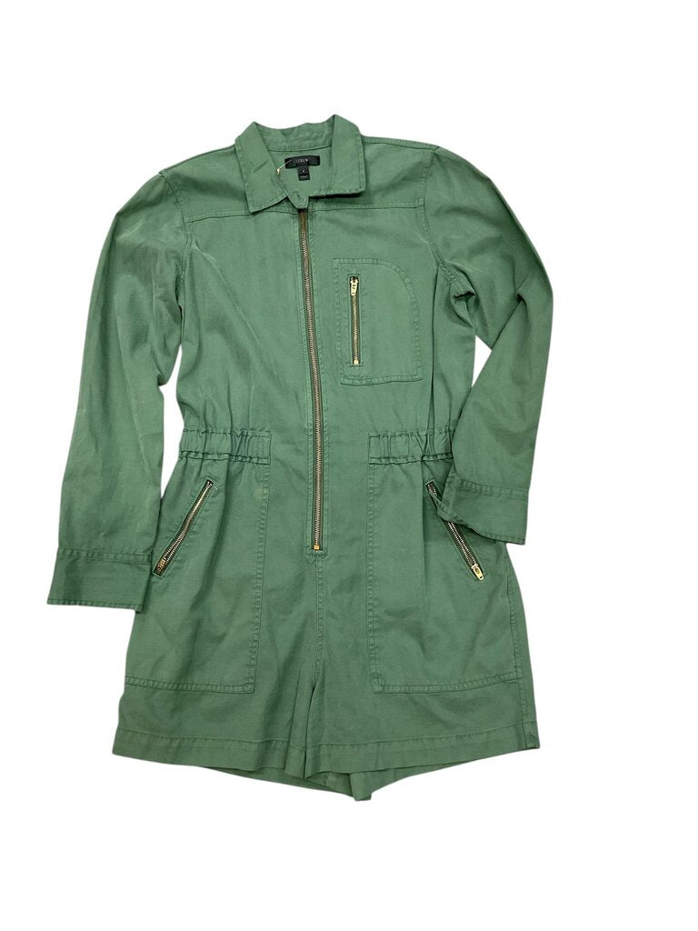 J Crew (8) Green Romper Set L/S