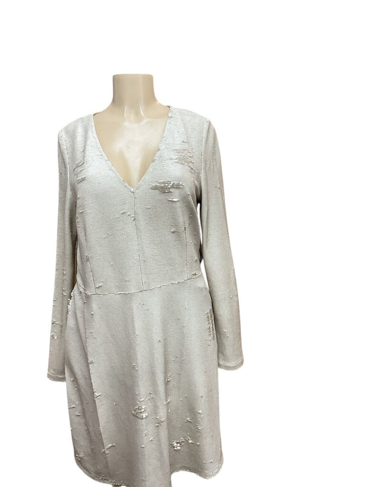 Vince Camuto (16) Tan Sequin L/S Dresses