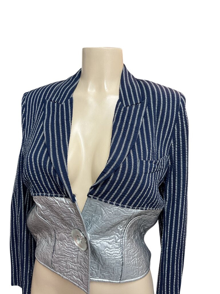 (VINTAGE) Stevie Nicks Bella Donna (Small) Blue Denim and Silver Blazer