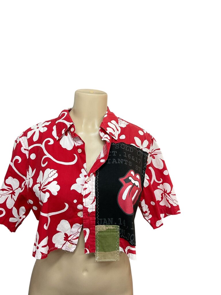 Spenny (Small) Red and White Rolling Stones Cut Off