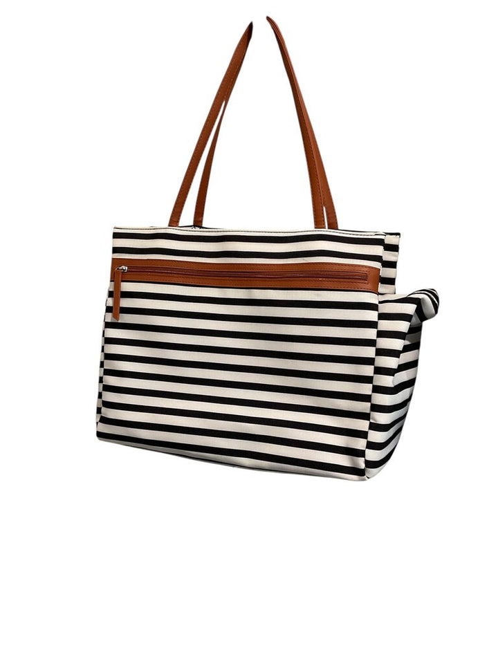 Black and White Shoulder Tote Bag
