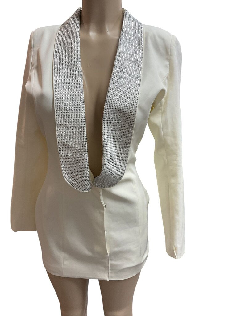 Akira white open back blazer
