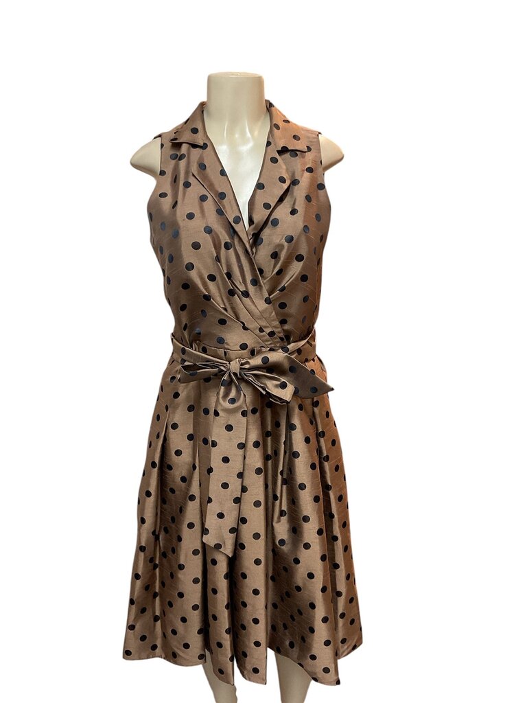 Jessica Howard (12) Brown Polka Dot Sleeveless Dress