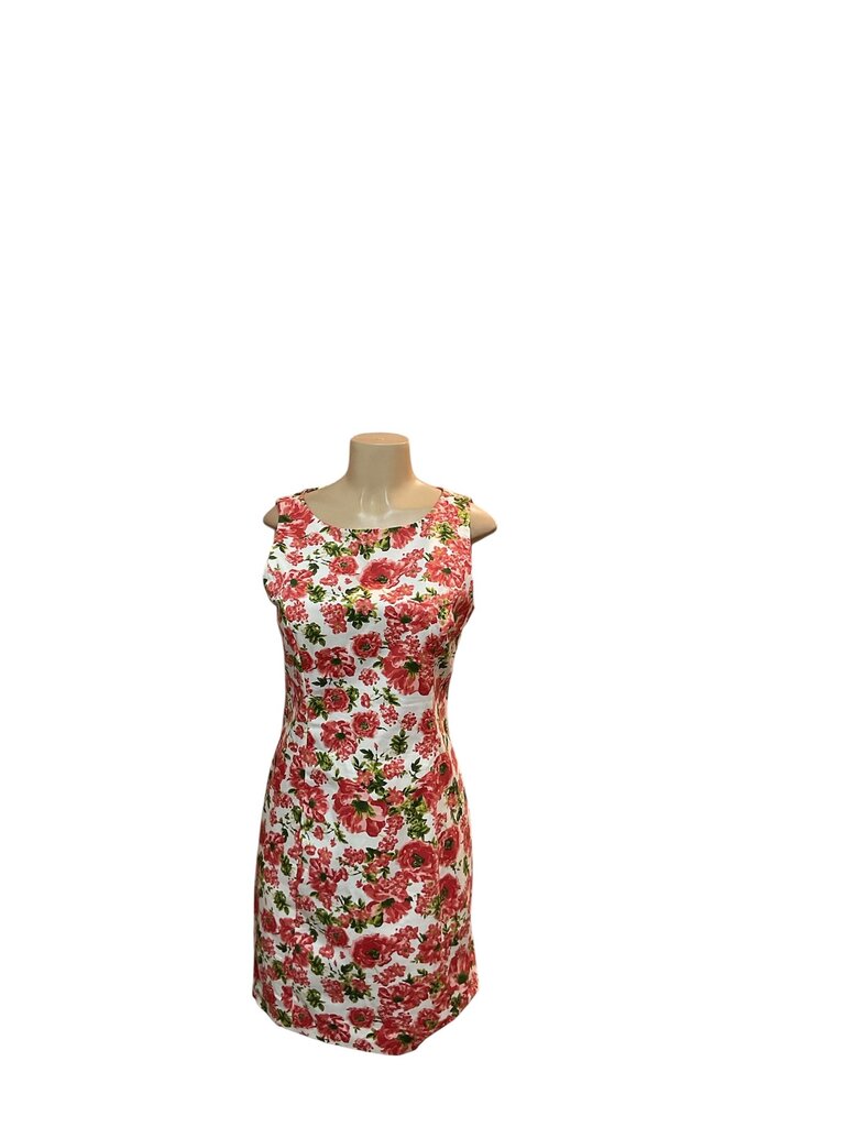 Talbots (8) Pink and White Sleeveless Sheath Dress