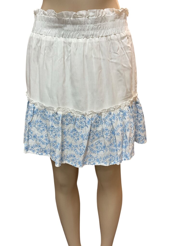 Miami (Large) White and Blue Ruffled Skirt