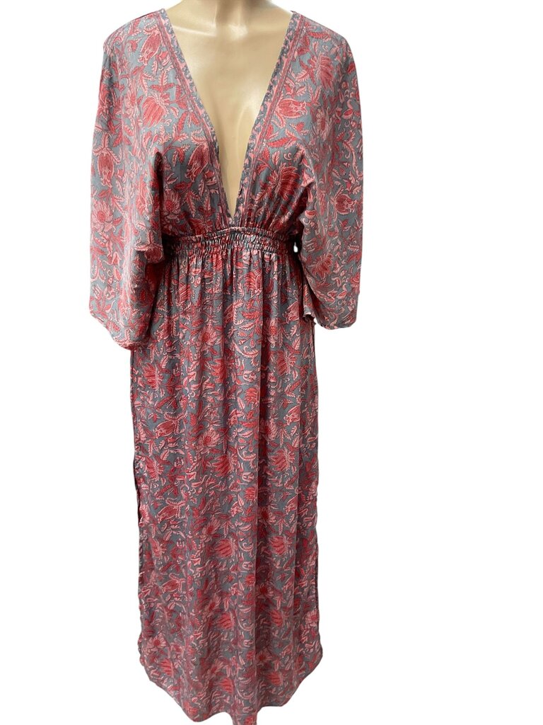 Perry Walker (Small) Collective Grey and Coral Long Dress