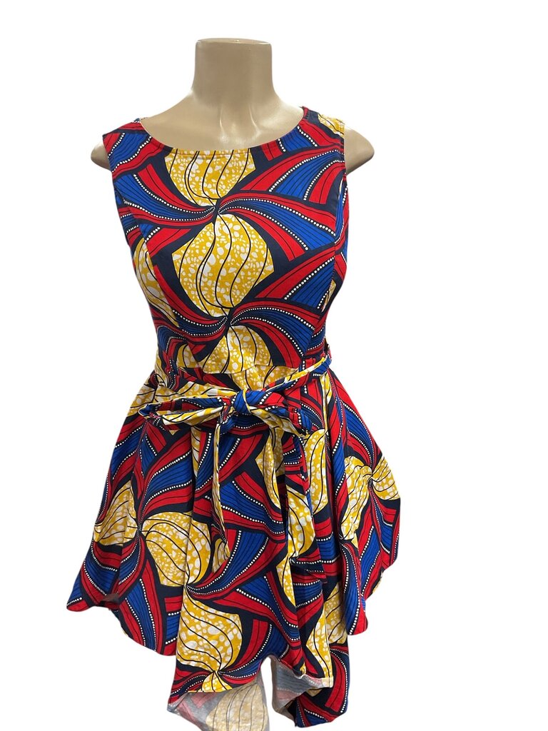 MOW tribal print handkerchief hem dress