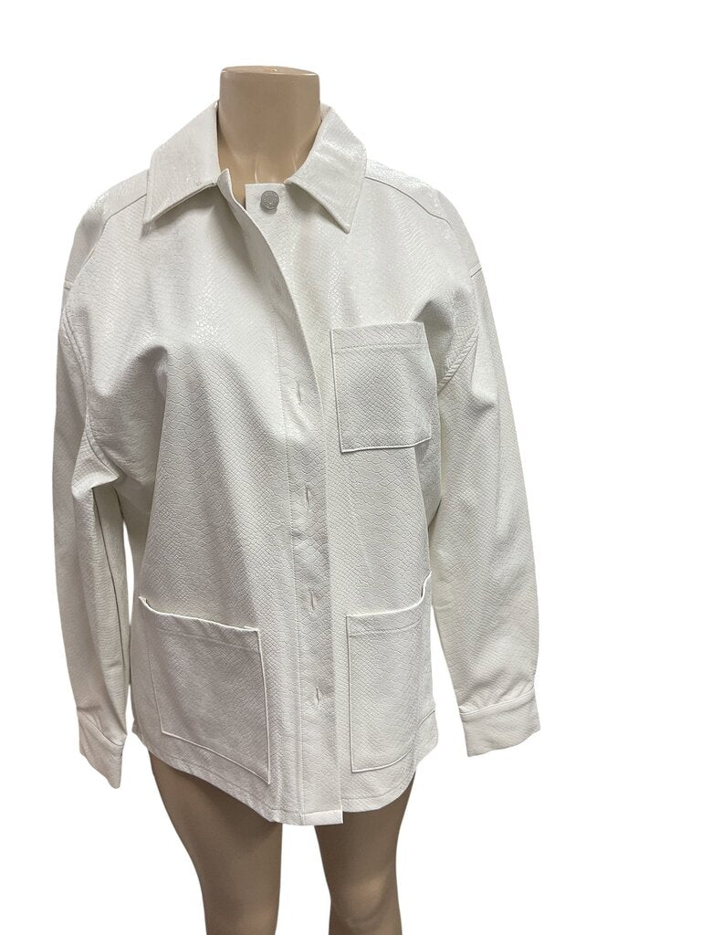 AFRM white snakeskin jacket