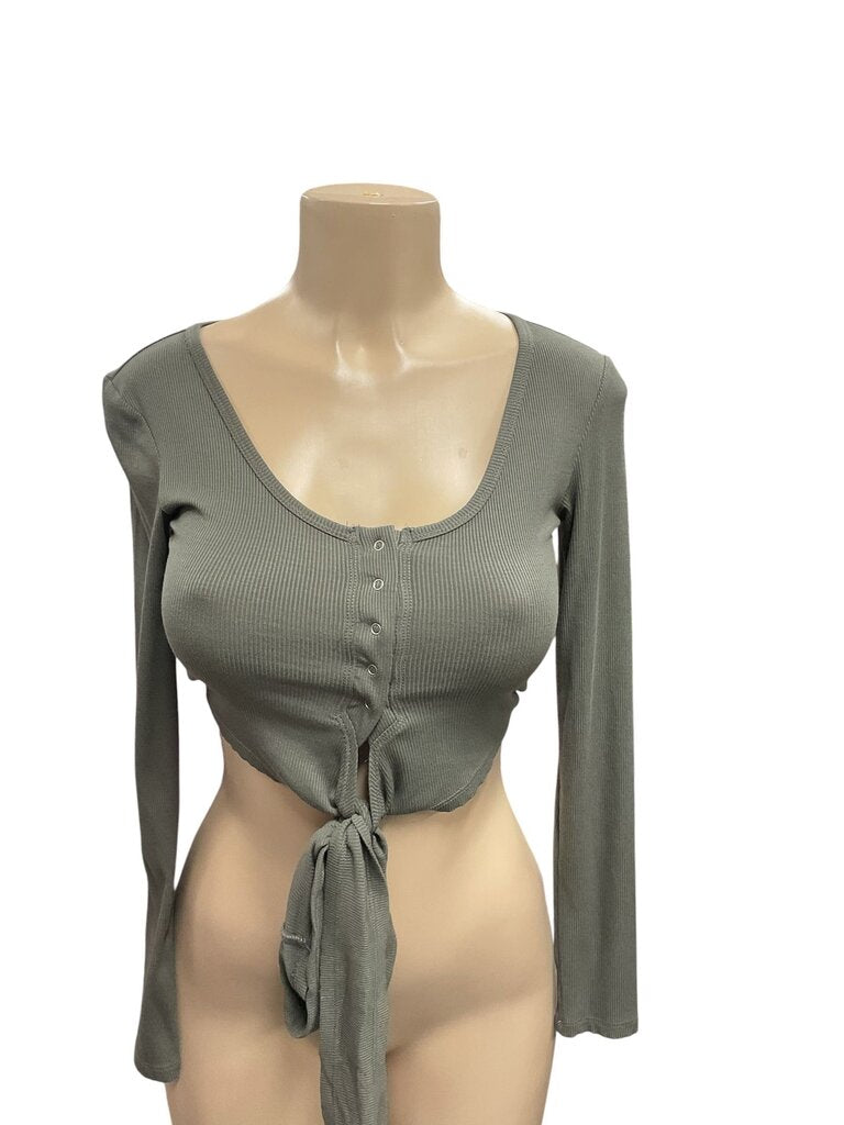 Illa Illa (Small) Green Tie Mid Drift Top