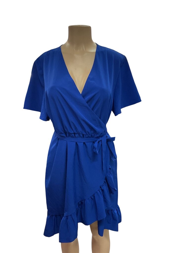 Blue (Large) Mini Ruffled Romper Dress