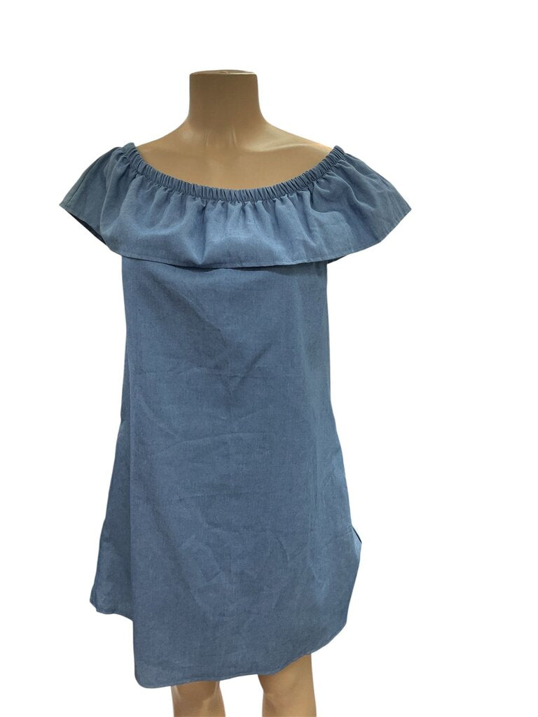 Denim (Large) Off Shoulder Midi Dress