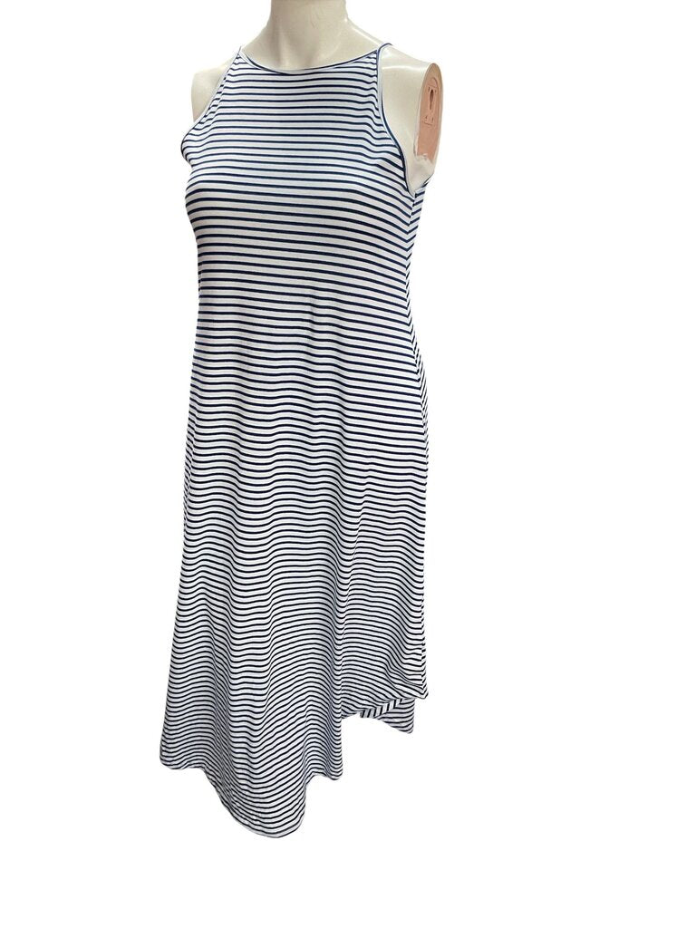 Blue/White (Large) Sleeveless Dress
