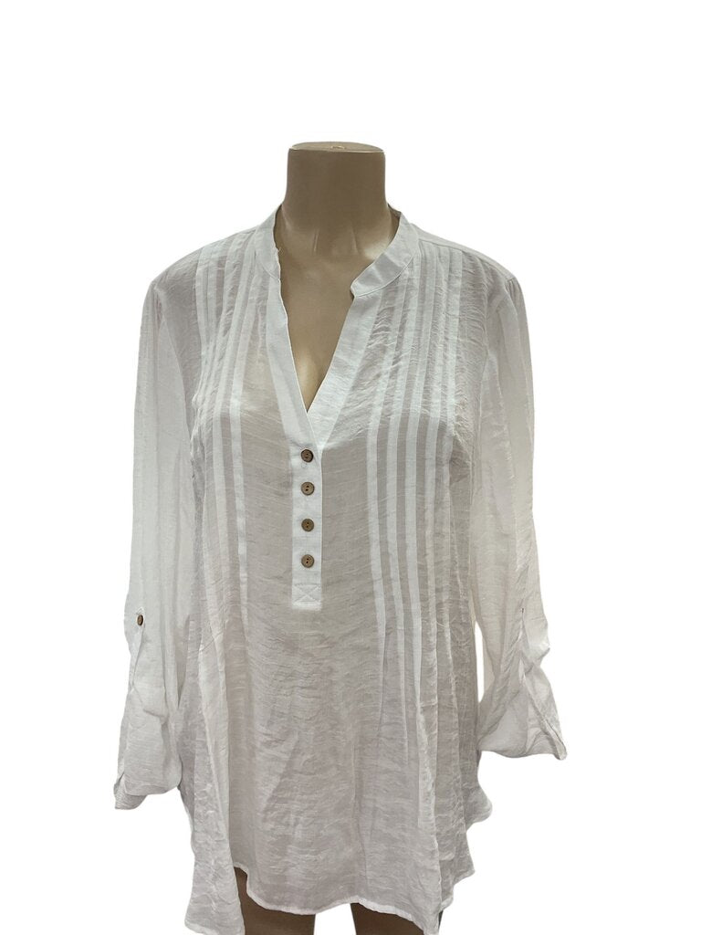 Zac and Rachel (XL) White L/S Blouse