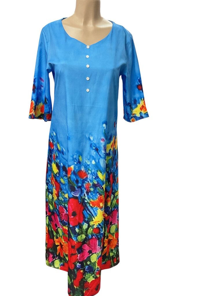 Mislook (Med) Blue/Red 3/4 Dress Midi