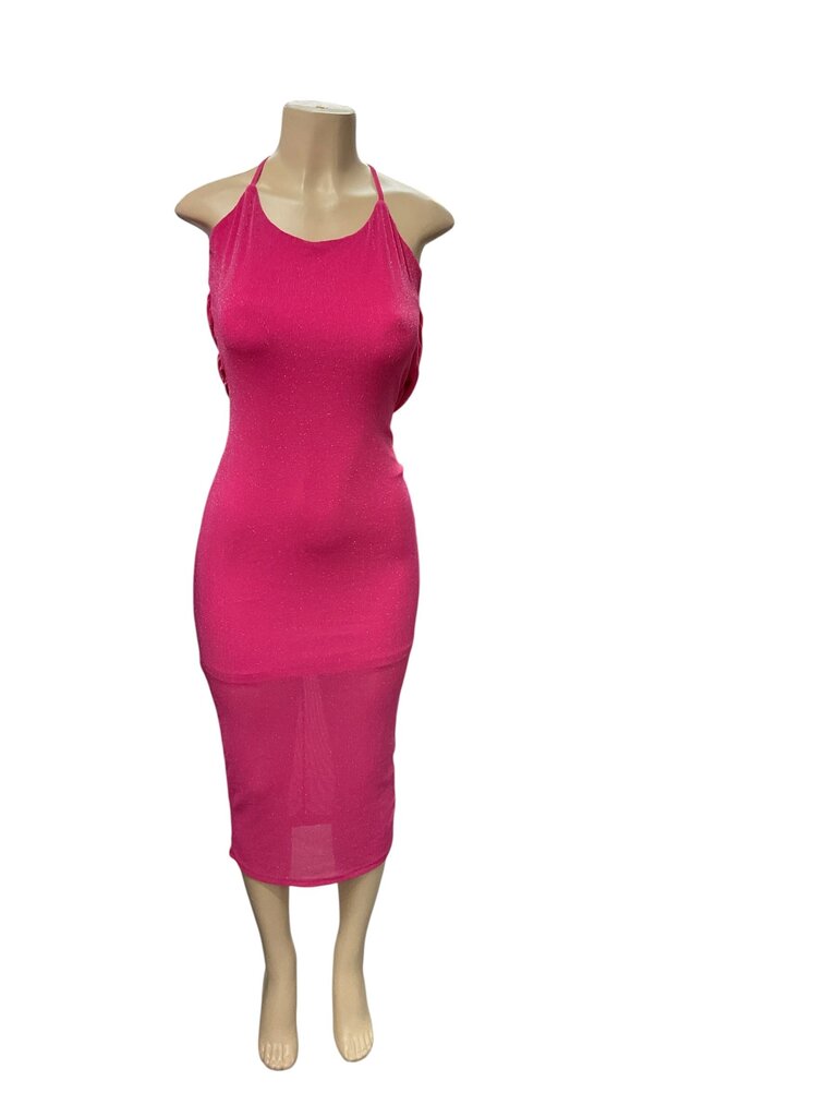 Pink (Small) Long Sequin Strapless Dress