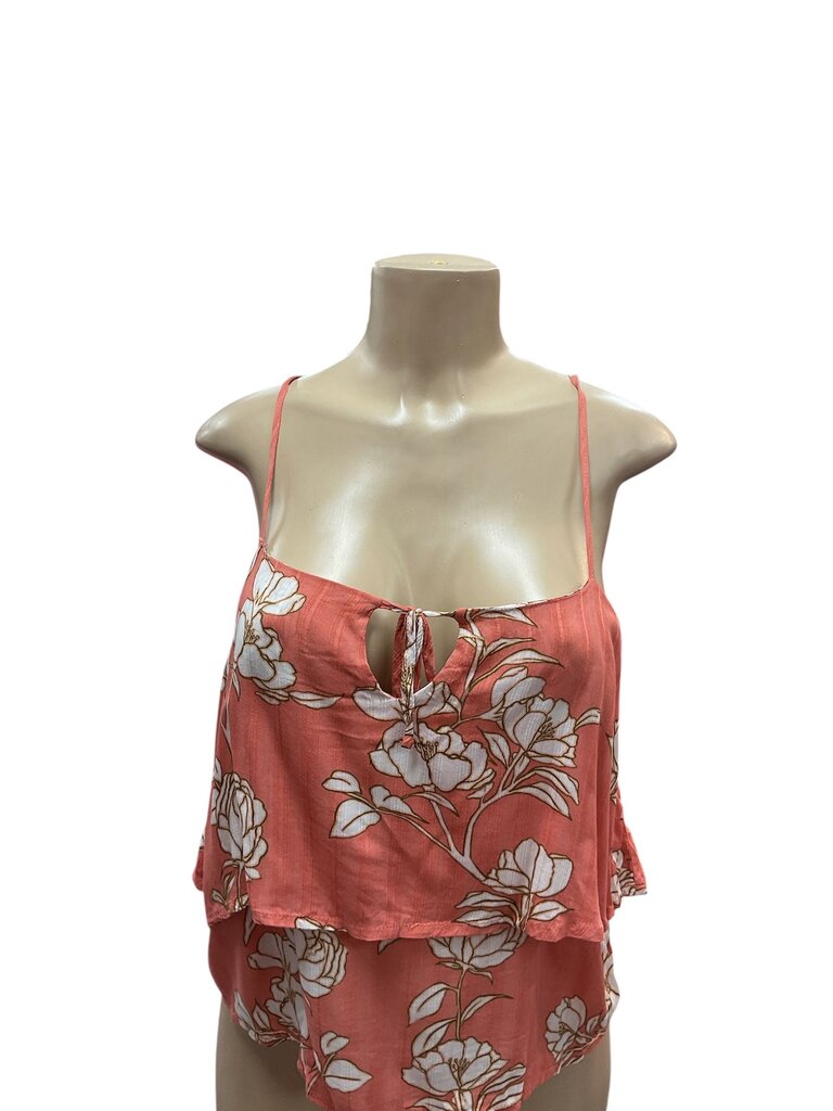 Mink Pink (Med) Pink and White Sleeveless Blouse