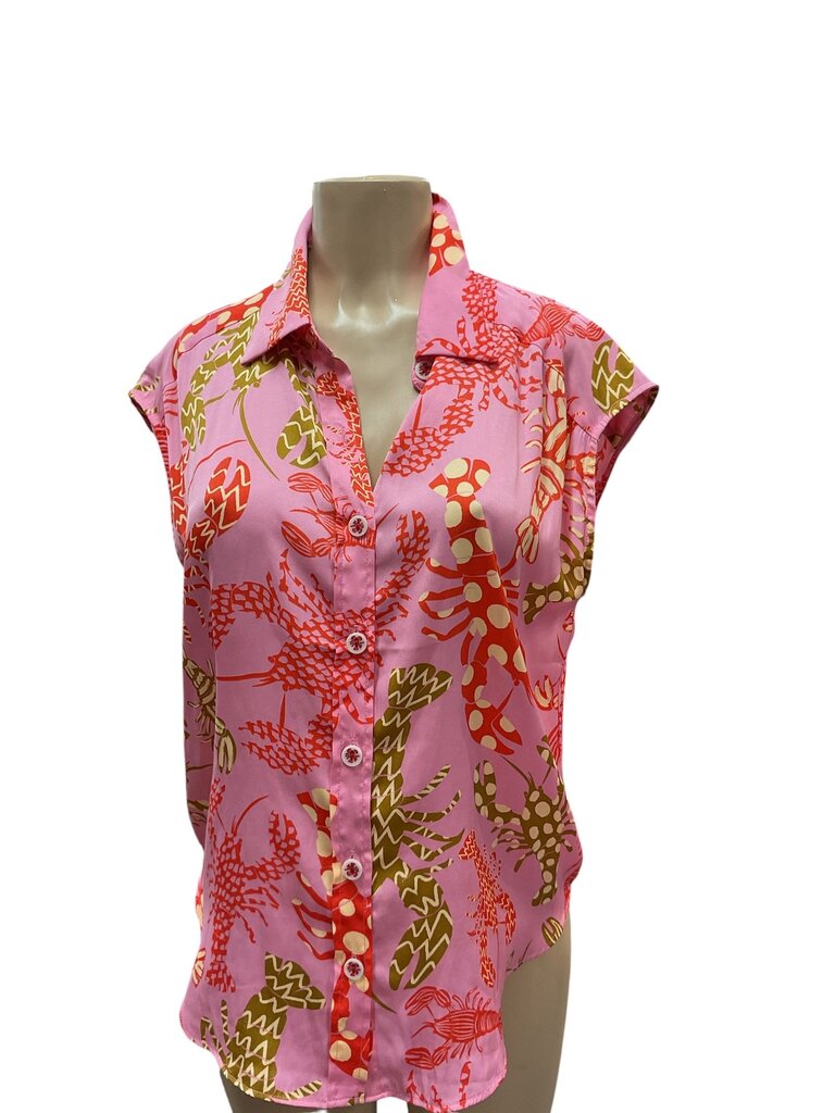 Maison d' Amelie (Med) Pink Sleeveless Blouse