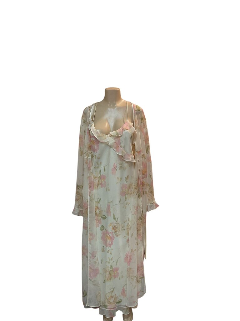 Valerie Stevens (Large) Yellow Sleeveless Floral Two Piece