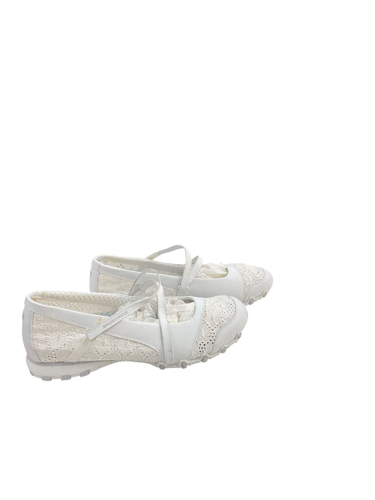 Skechers (11) Bikers Luxe White Shoe