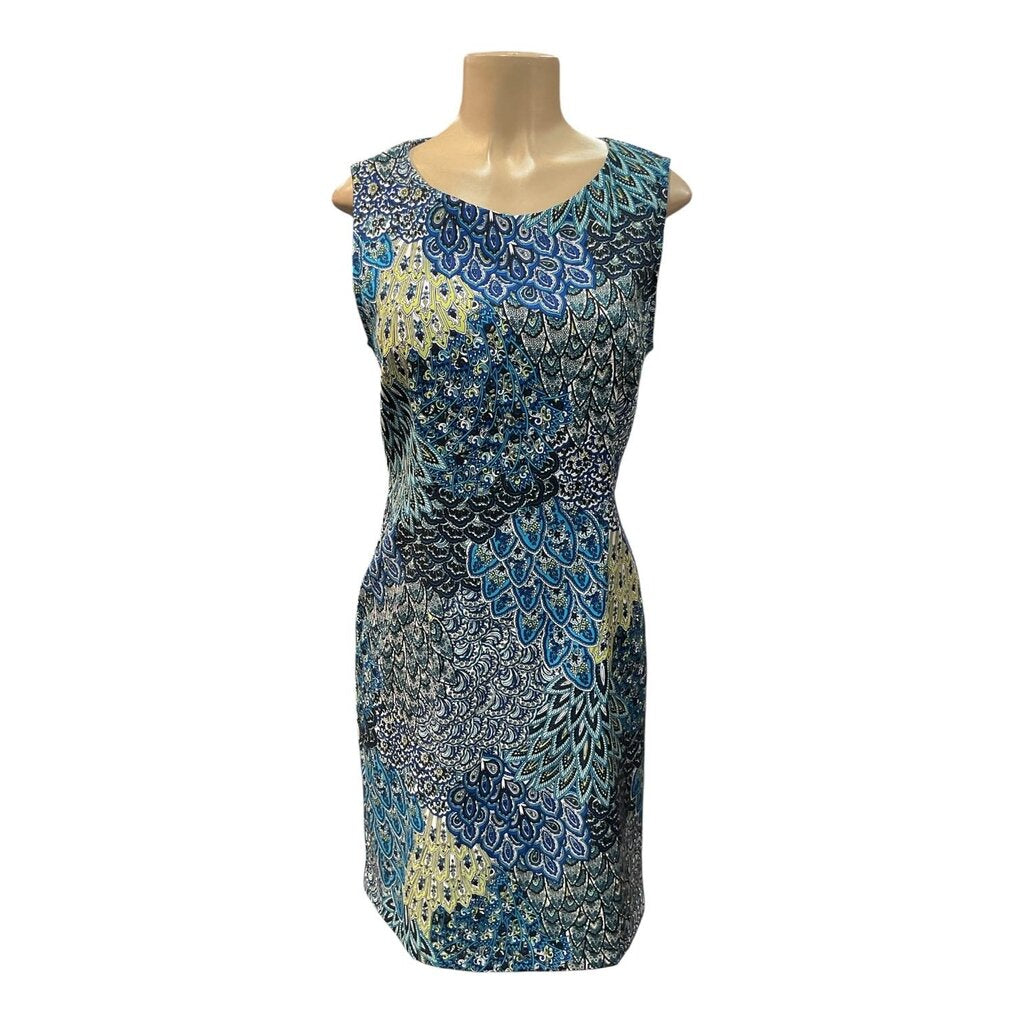 Connected Apparel (10) Blue Sleeveless Dress