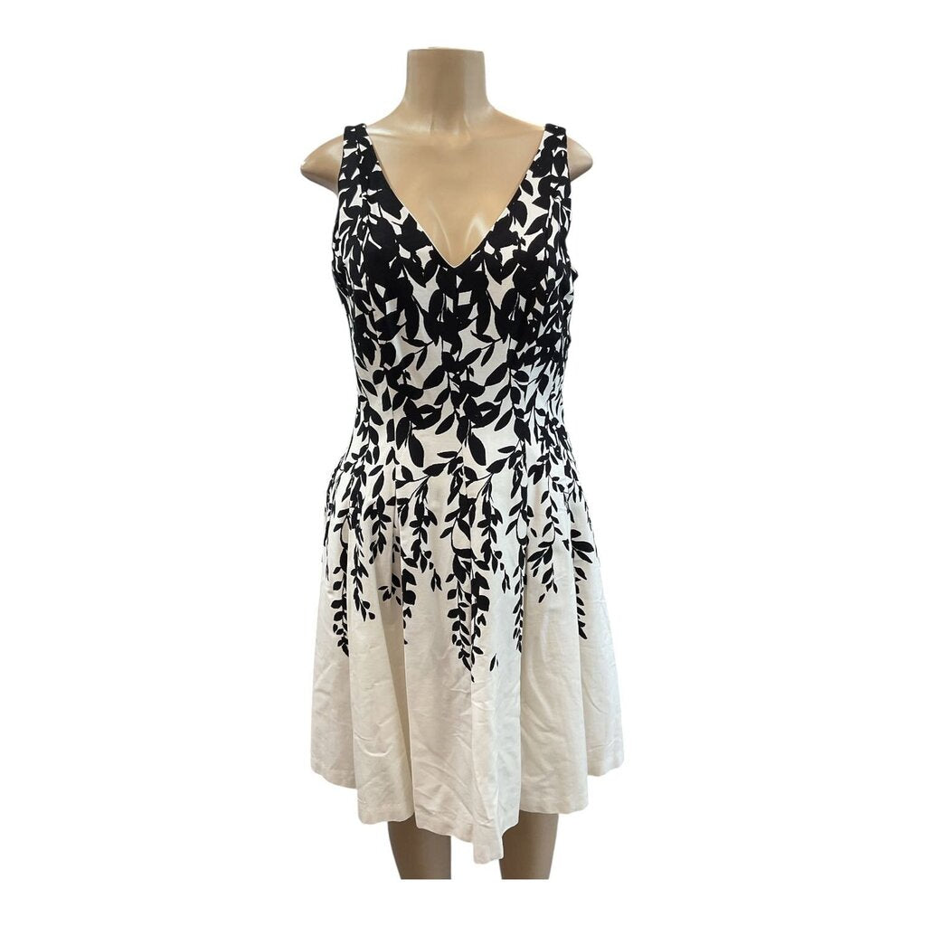 Lauren (10) Black and White Flutter Dress Sleeveless