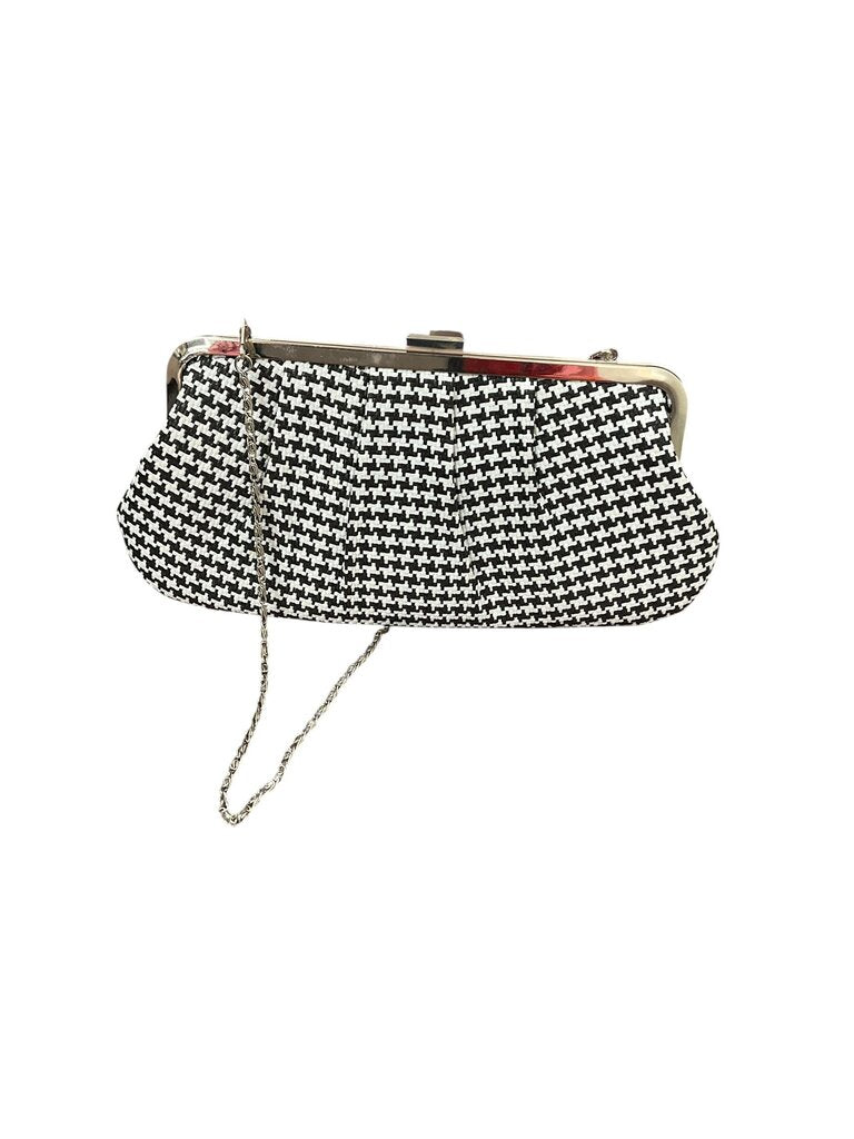 Bijox Terner Black and Wallet Clutch w/Silver Strap