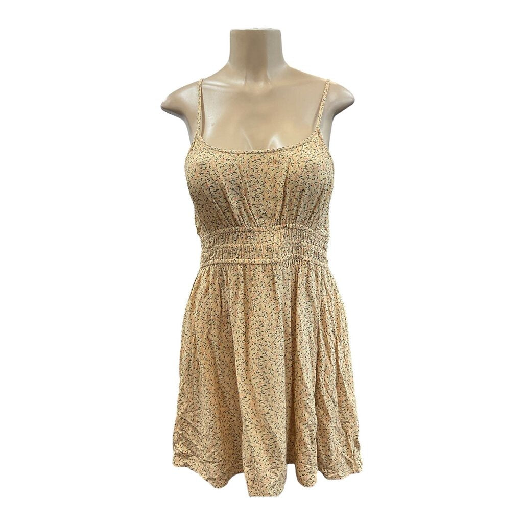 AEO (Med) Yellow Floral Strapless Dress Mini