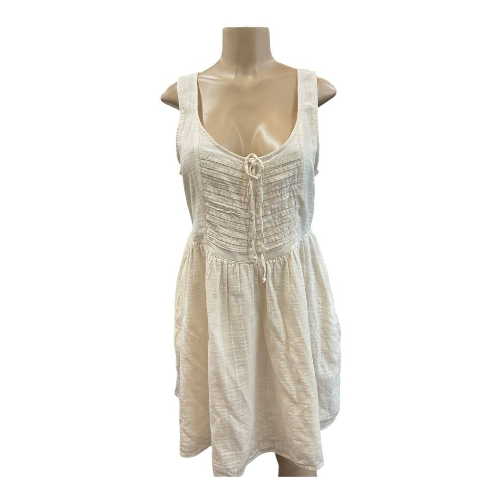 AEO (Large) Tan Sleeveless Linen Dress Midi
