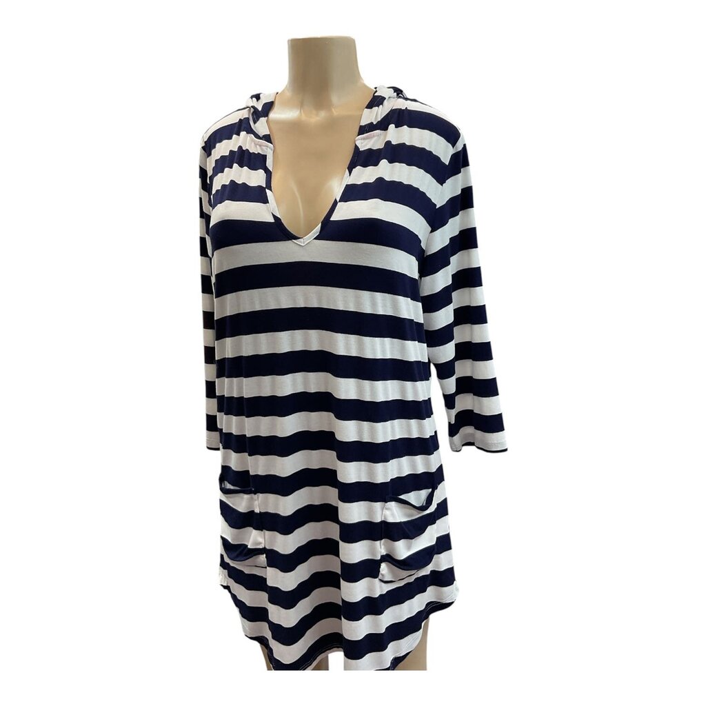 Sandiva (Large) Blue/White Hooded Shirt