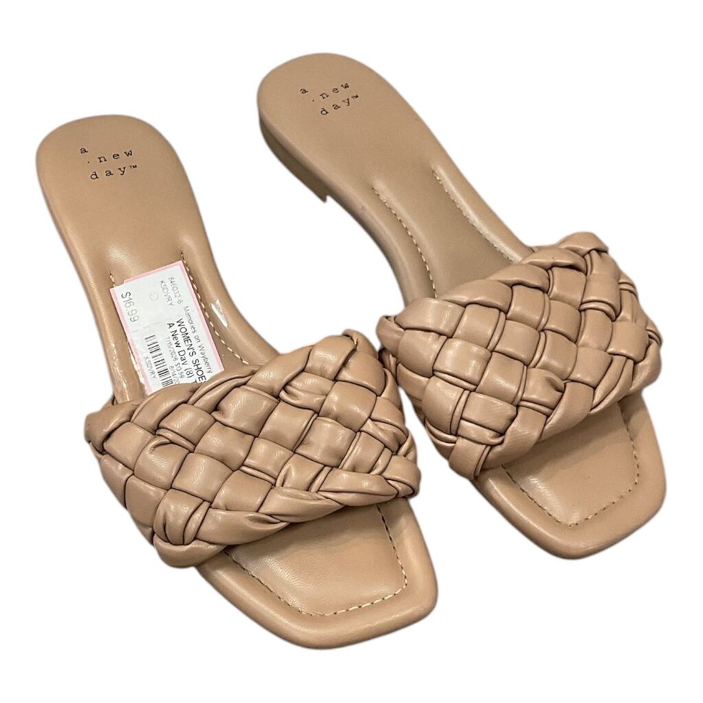 A New Day (8) Tan Braided Slides