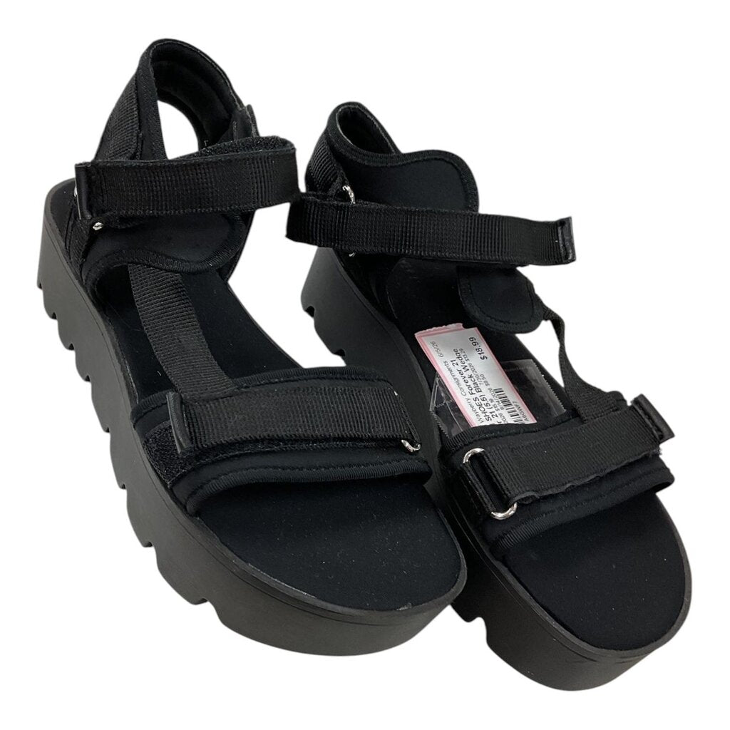 Forever 21 (5.5) Black Wedge Sandals