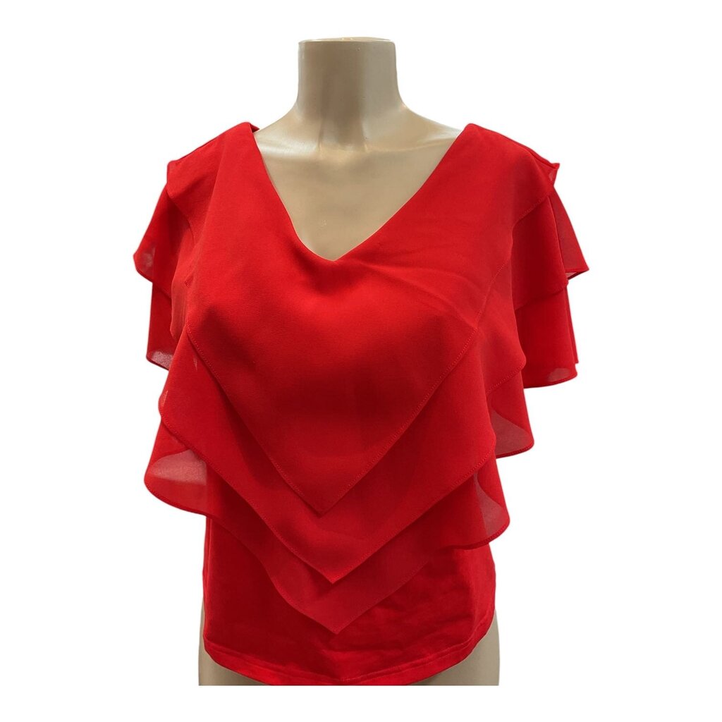 Via Ritina (Med) Red Sleeveless Blouse