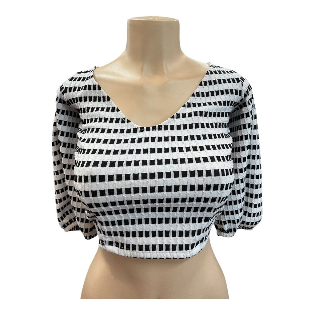 Black and White (MED) 3/4 Belly SHIRT