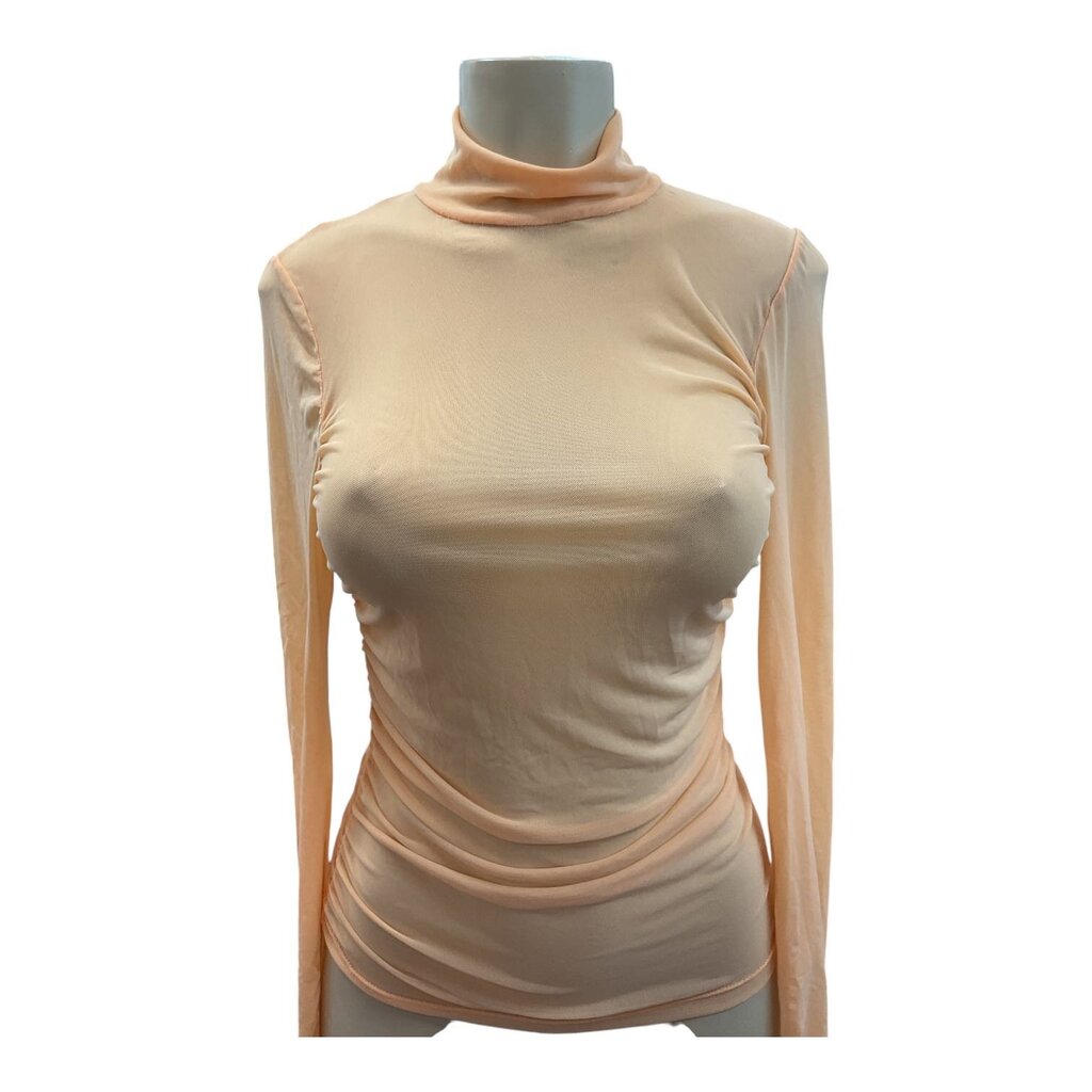 Zara (Med) Orange Sheer L/S Blouse