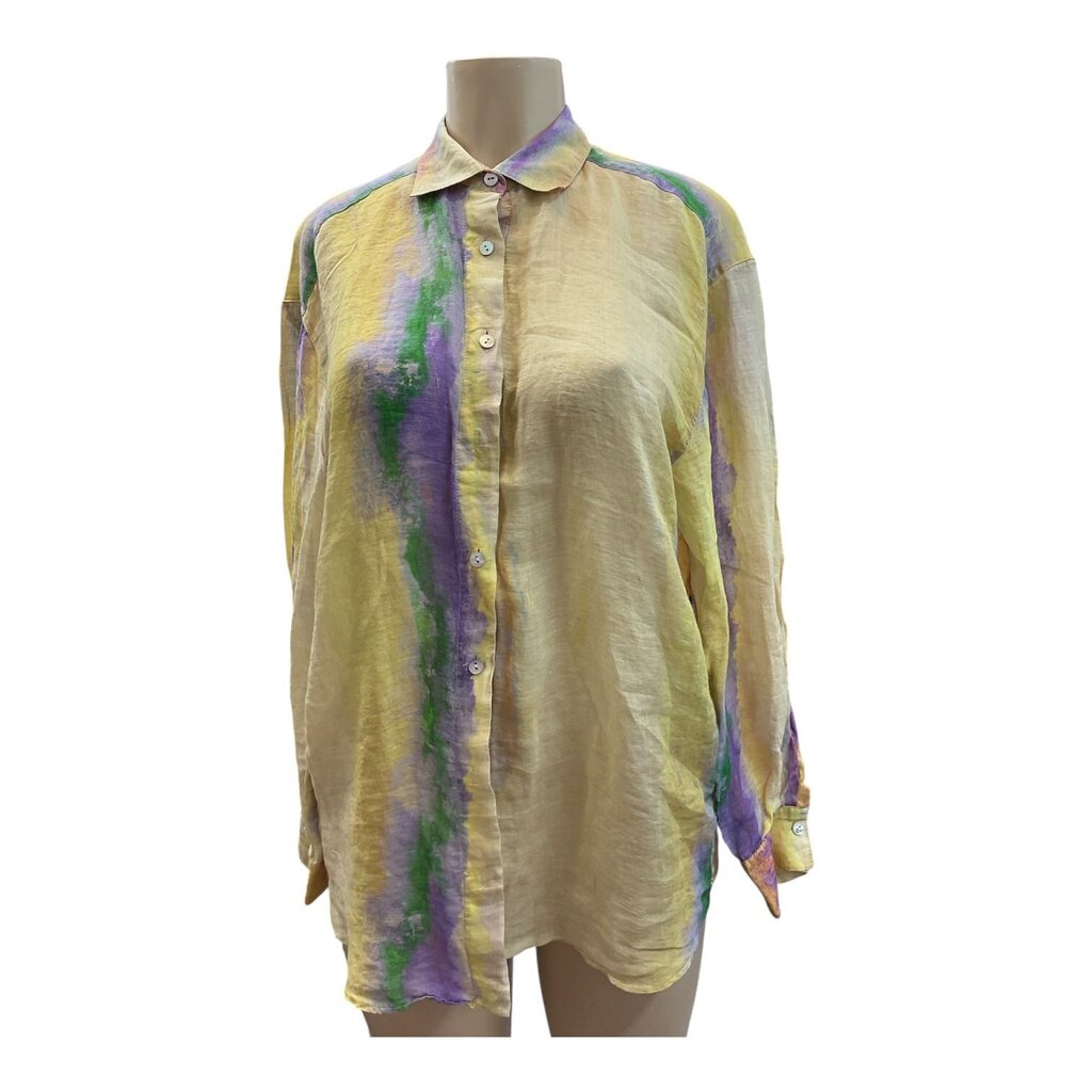 Zara (Med) Orange/Purple/Yellow L/S Blouse