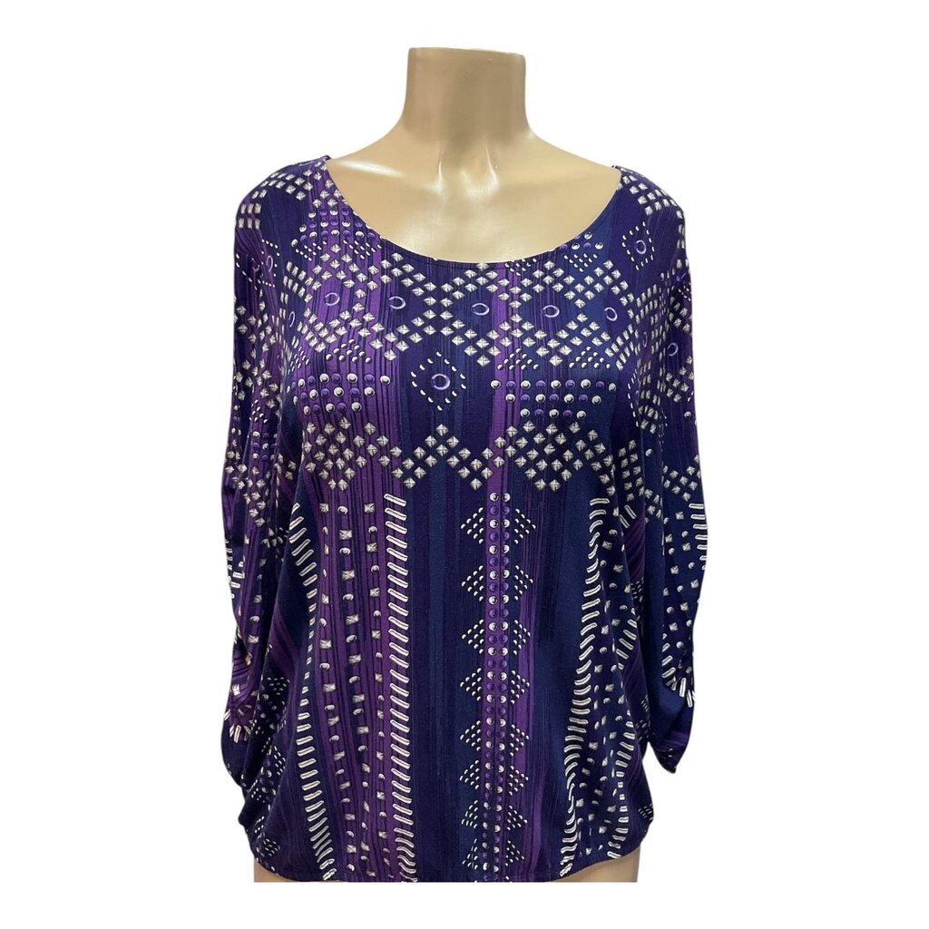Chicos (2) Purple and White Blouse and Sleeve