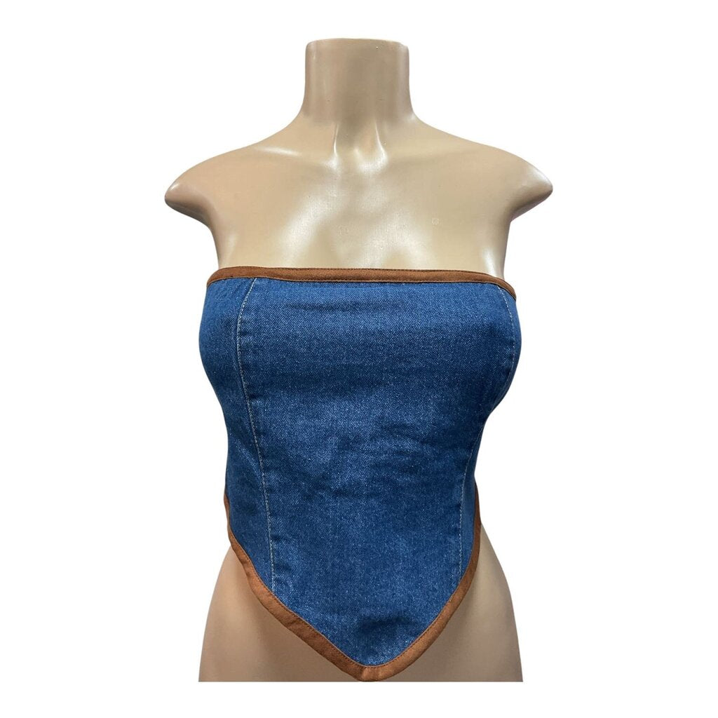 Lone Star denim strapless corset top
