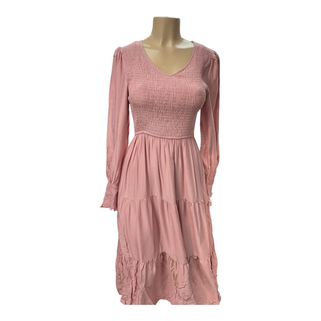 Zesica (Small) Pink L/S Long Dress