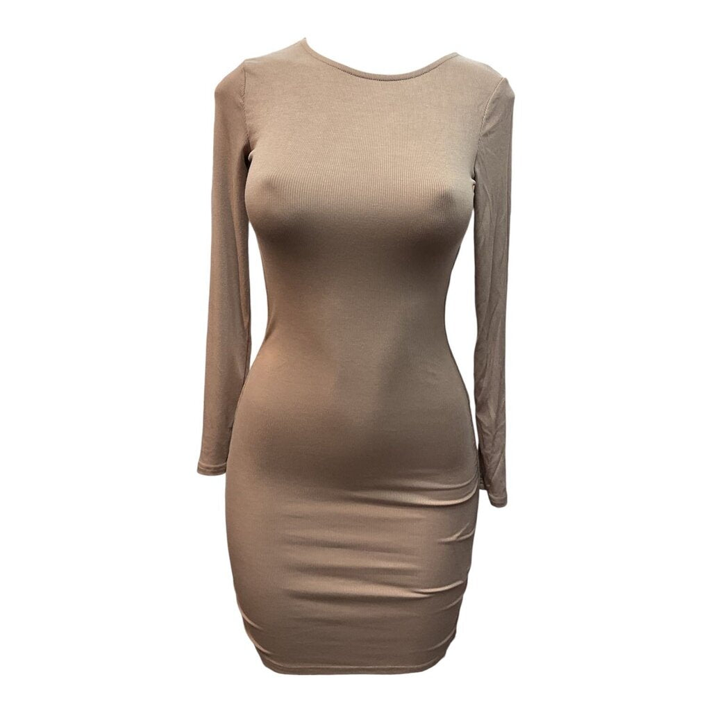 Mii Voo (Small) Tan L/S Fitted Dress