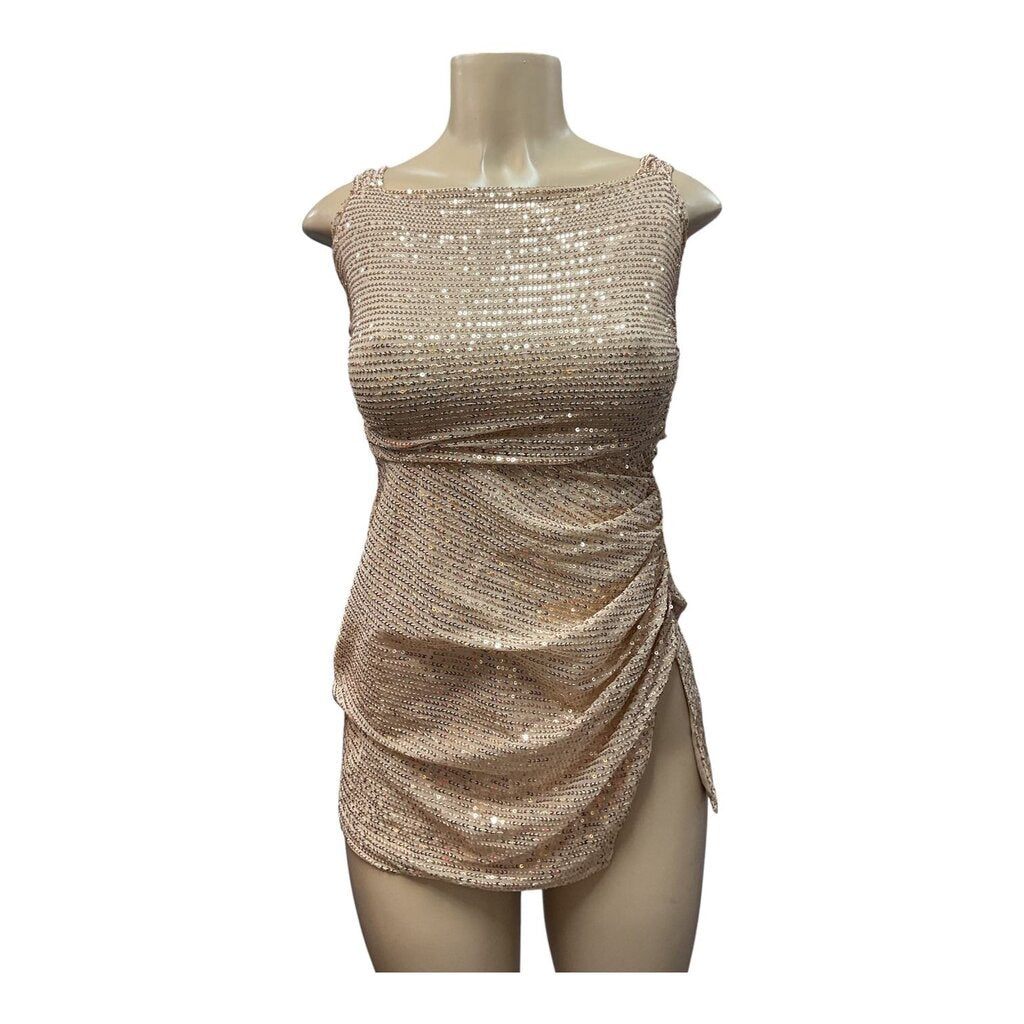 Lucy in the Sky (Med) Gold Mini Dress