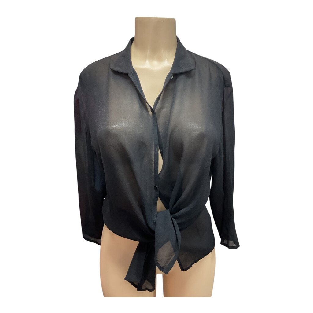 Eileen Fisher (Small) Sheer L/S Blouse