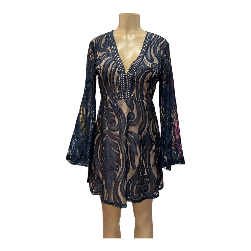 Zume (XL) Blue Lace 3/4 Sleeve Dress Midi
