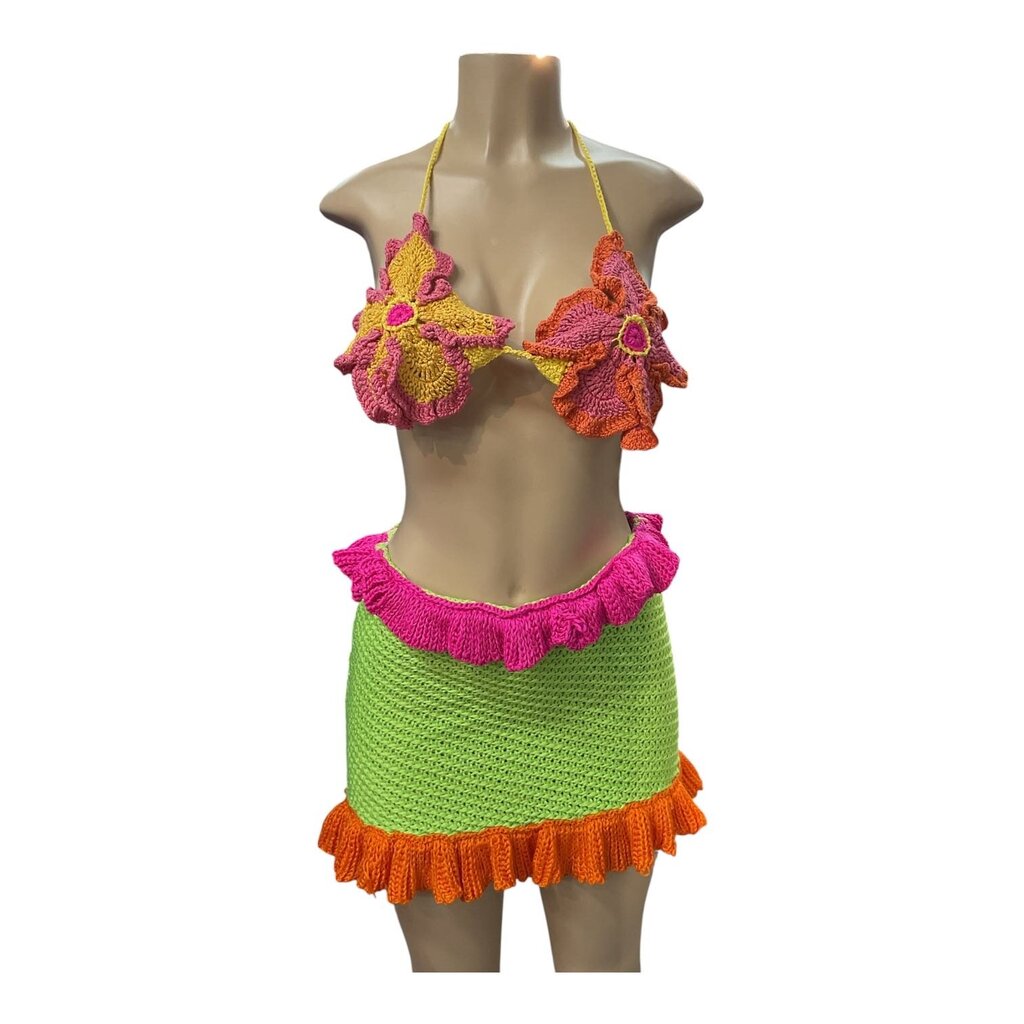 Fashionova (XL) Colorful Two Piece Crocheted Outfit