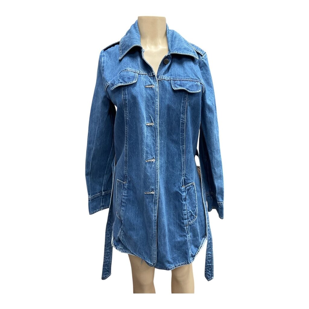 Denim (Med) Heavy Button Down Long Jacket