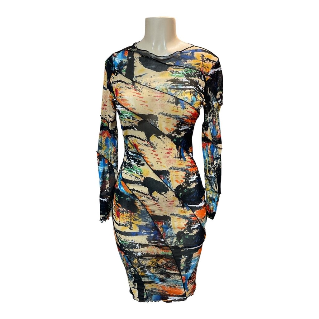 AKIRA (LARGE) sheer graphic print dress
