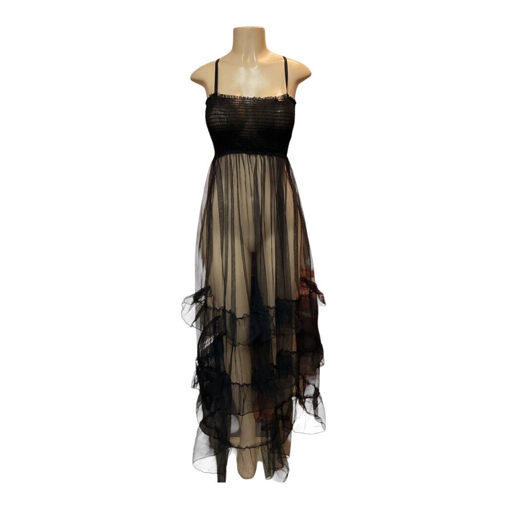 FASHION NOVA (MED) black sheer swim cover up dress